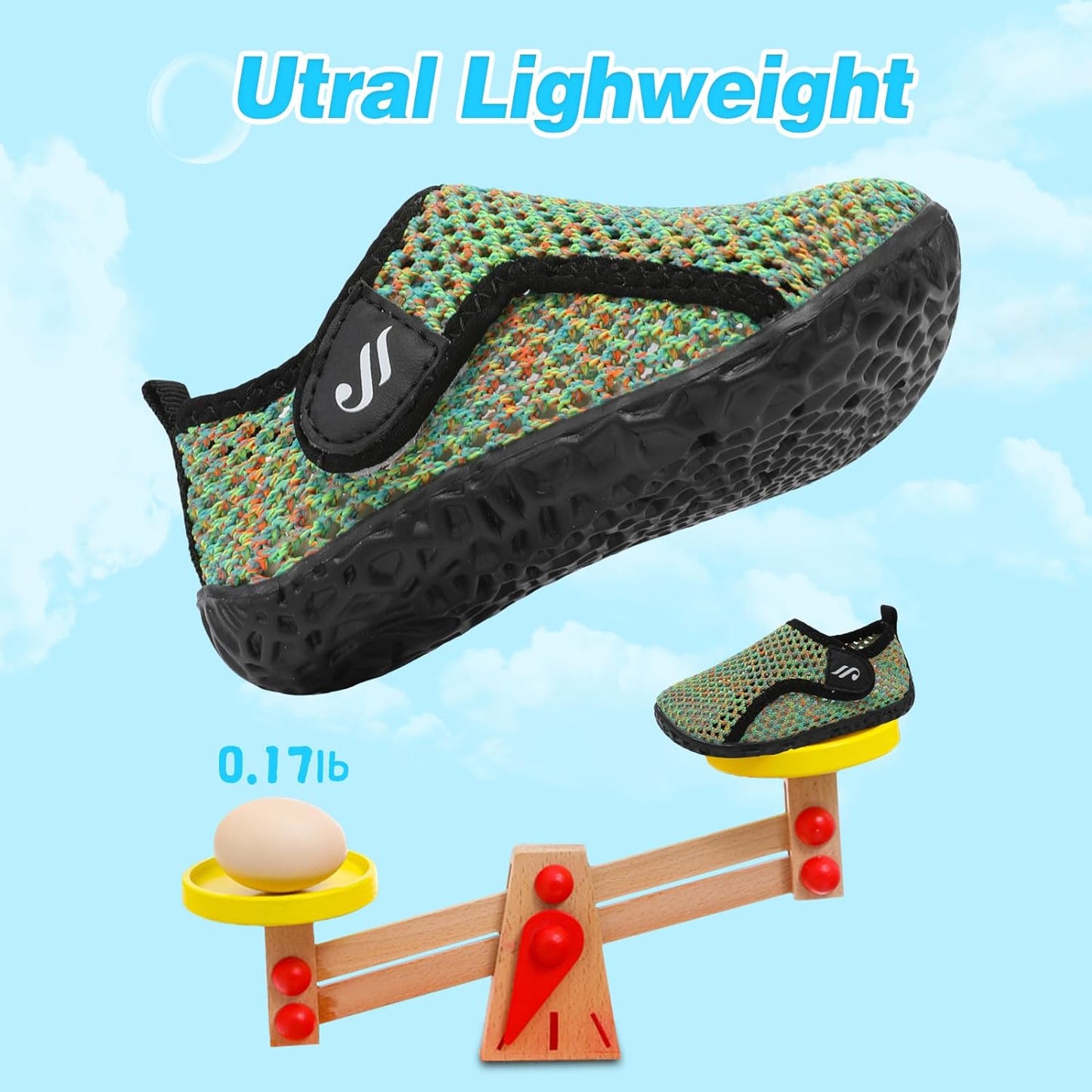 JIASUQI Baby Boys Girls Barefoot Swim Pool Water Shoes Beach Walking Sandals Athletic Sneakers