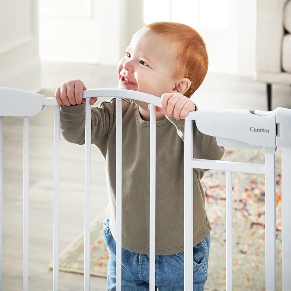 Cumbor 36" Extra Tall Baby Gate for Dogs and Kids with Wide 2-Way Door, 29.7"-40.6" Width, and Auto Close Personal Safety for Babies and Pets, Fits Doorways, Stairs, and Entryways
