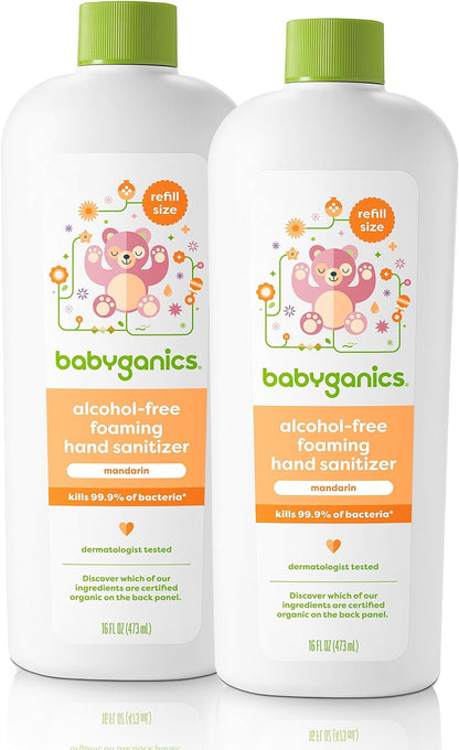 Babyganics Foaming Pump Hand Sanitizer, Alcohol Free, Fragrance Free, Kills 99.9% of Common Bacteria, Moisturizing, 8.45 Fl Oz (Pack of 3)