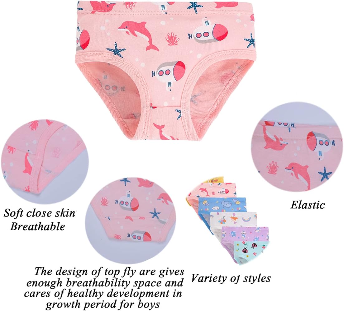 Sladatona Little Girls Soft Cotton Underwear Bring Cool Breathable Comfort Panties