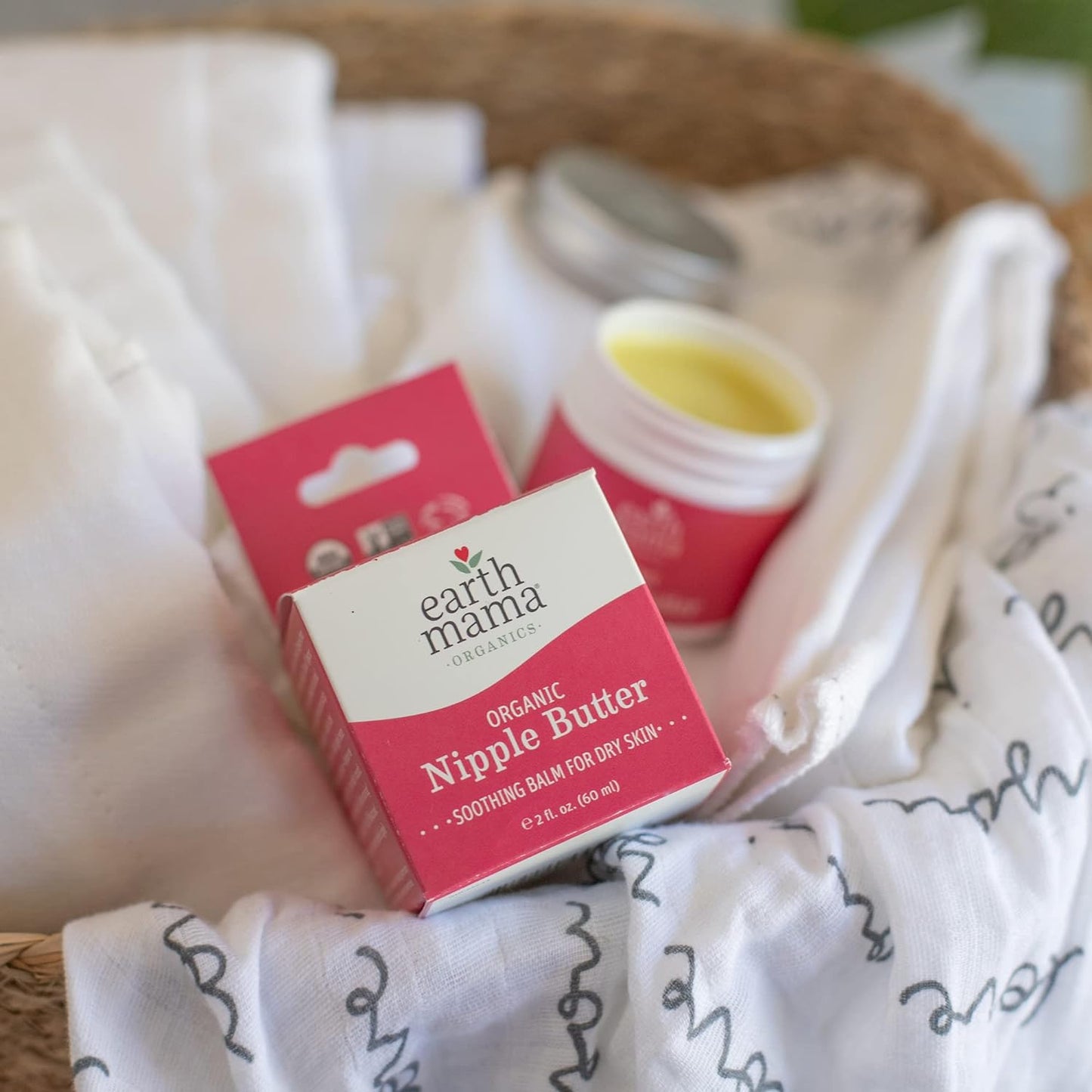 Organic Nipple Butter™ Breastfeeding Cream by Earth Mama | Lanolin-free, Postpartum Essentials Safe for Nursing, Non-GMO Project Verified, 2-Fluid Ounce