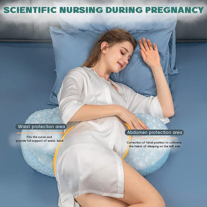 Busarilar Pregnancy Pillows for Sleeping, Maternity Pillow, Pregnancy Body Pillow Support for Back, Legs, Belly, Hips of Pregnant Women, Detachable and Adjustable with Pillow Cover (Pinky, Small)