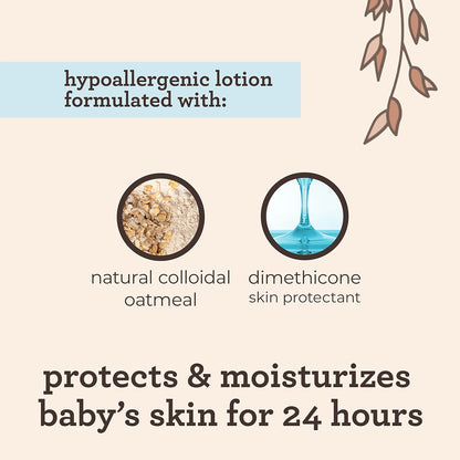 Aveeno Baby Daily Moisture Lotion for Delicate Skin with Natural Colloidal Oatmeal & Dimethicone, Hypoallergenic Moisturizing Baby Lotion, Fragrance-, Phthalate- & Paraben-Free, 8 fl. oz