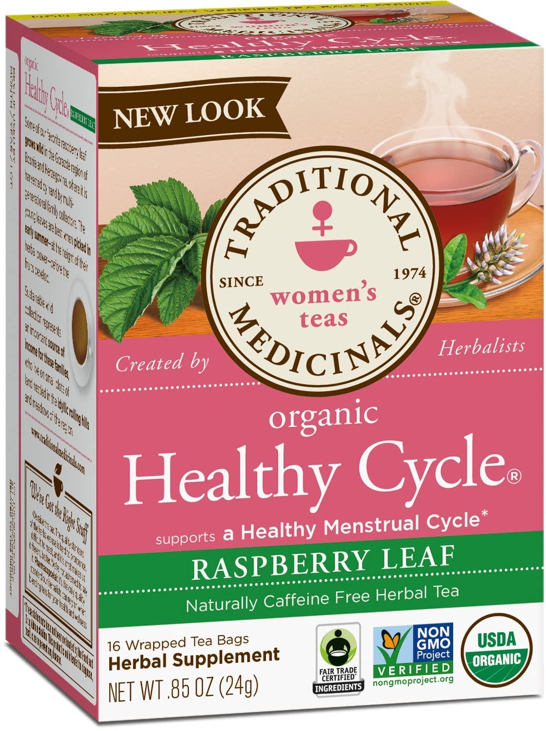 Traditional Medicinals Tea, Organic Raspberry Leaf, Eases Menstrual Cramps, Supports a Healthy Pregnancy, 96 Tea Bags (6 Pack)