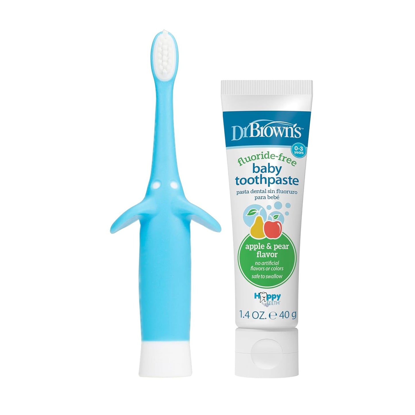 Dr. Brown's Infant-to-Toddler Training Toothbrush, Soft for Baby's First Teeth, Giraffe, 0-3 Years