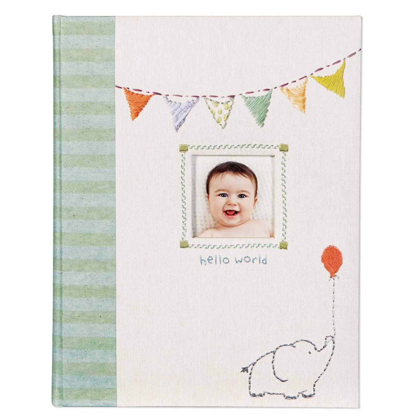 C.R. Gibson B2-12683 Elephant 'Hello World' First Five Years Unisex Memory Baby Book, 64pgs, 10'' W x 11.75'' H