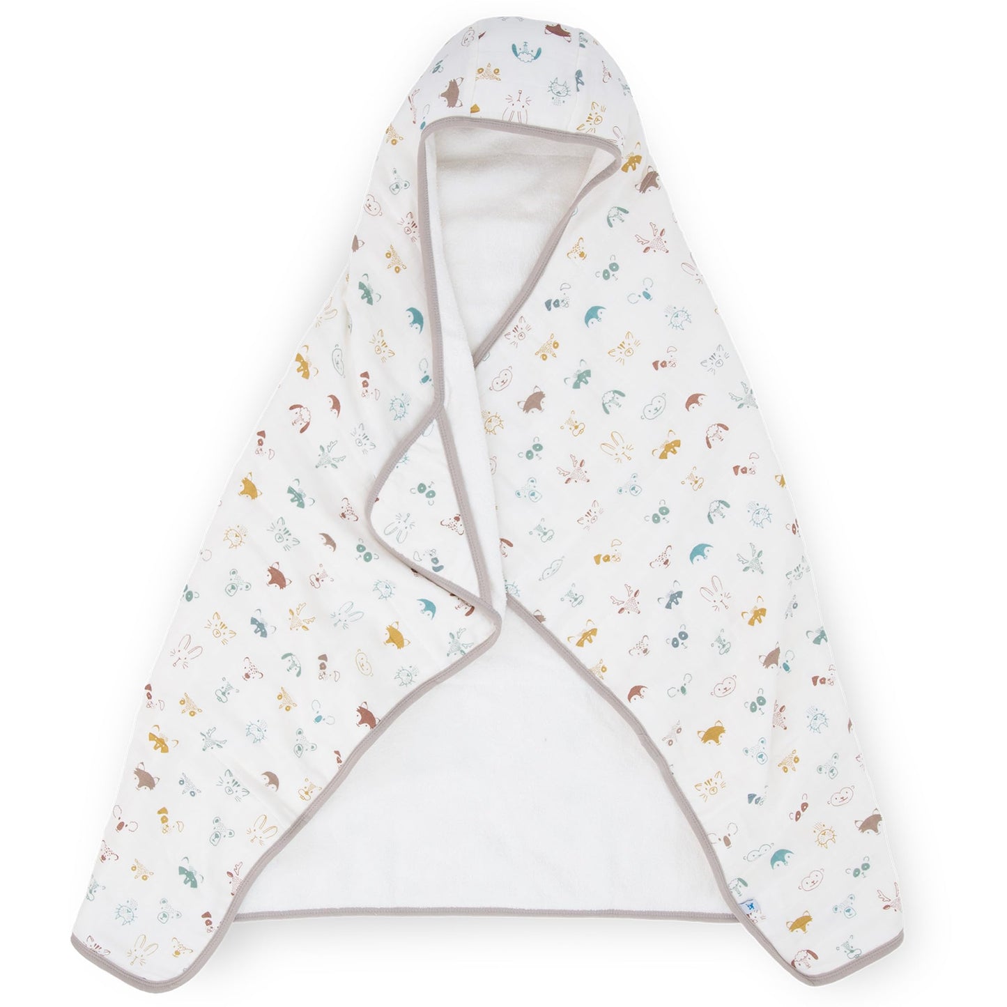 Little Unicorn Large Cotton Hooded Towel – 100% Cotton – 42” Tall x 47” Wide – Printed Pockets – for 2-5 Year Olds - Machine Washable – Playful Designs – for Boys & Girls (Tropical Leaf)