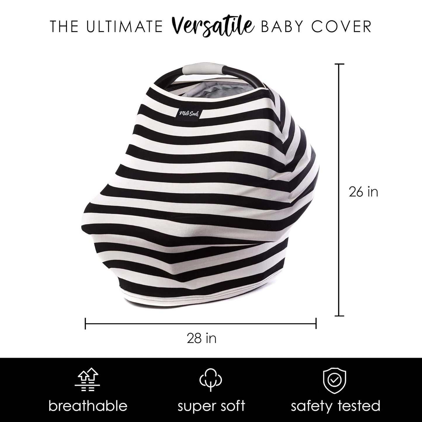 Milk Snob Original 5-in-1 Cover - Added Privacy for Breastfeeding, Baby Car Seat, Carrier, Stroller, High Chair, Shopping Cart, Lounger Canopy - Newborn Essentials, Nursing Top, Soho