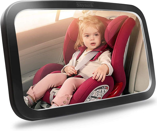 Shynerk Baby Car Mirror, Safety Car Seat Mirror for Rear Facing Infant with Wide Crystal Clear View, Shatterproof, Fully Assembled, Crash Tested and Certified