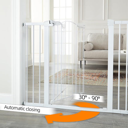 Cumbor 36" Extra Tall Baby Gate for Dogs and Kids with Wide 2-Way Door, 29.7"-40.6" Width, and Auto Close Personal Safety for Babies and Pets, Fits Doorways, Stairs, and Entryways