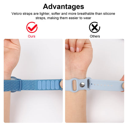 Kids Wristband Compatible with Apple AirTag, Protective Case for Air Tag GPS Tracker Holder with Nylon Bracelet, Adjustable Anti Lost Watch Band for Toddler Child Elder