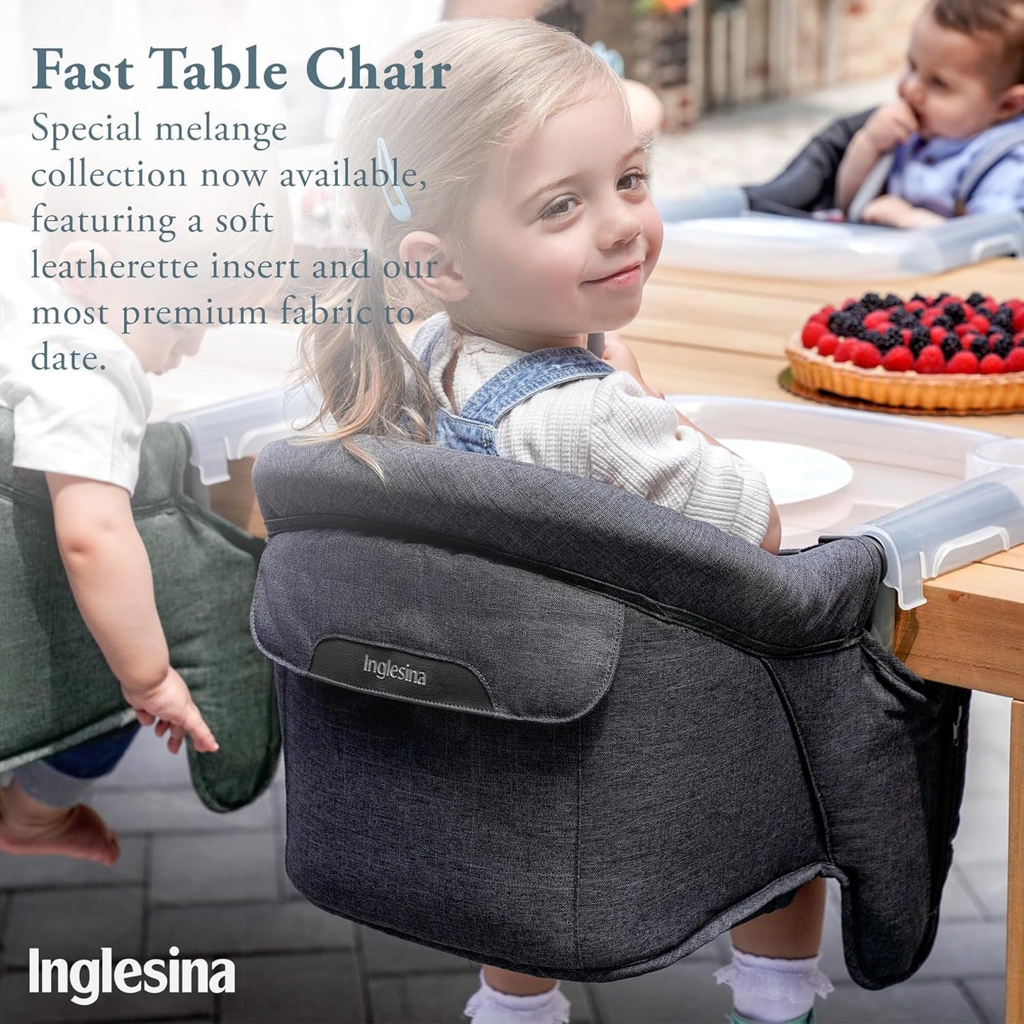 Inglesina Fast Table Chair - Award-Winning Baby High Chair for Eating & Dining - Compact, Portable & Foldable - Leaves No Scratches - for Babies 6-36 Months & 1-3 Year Old Toddler - Black