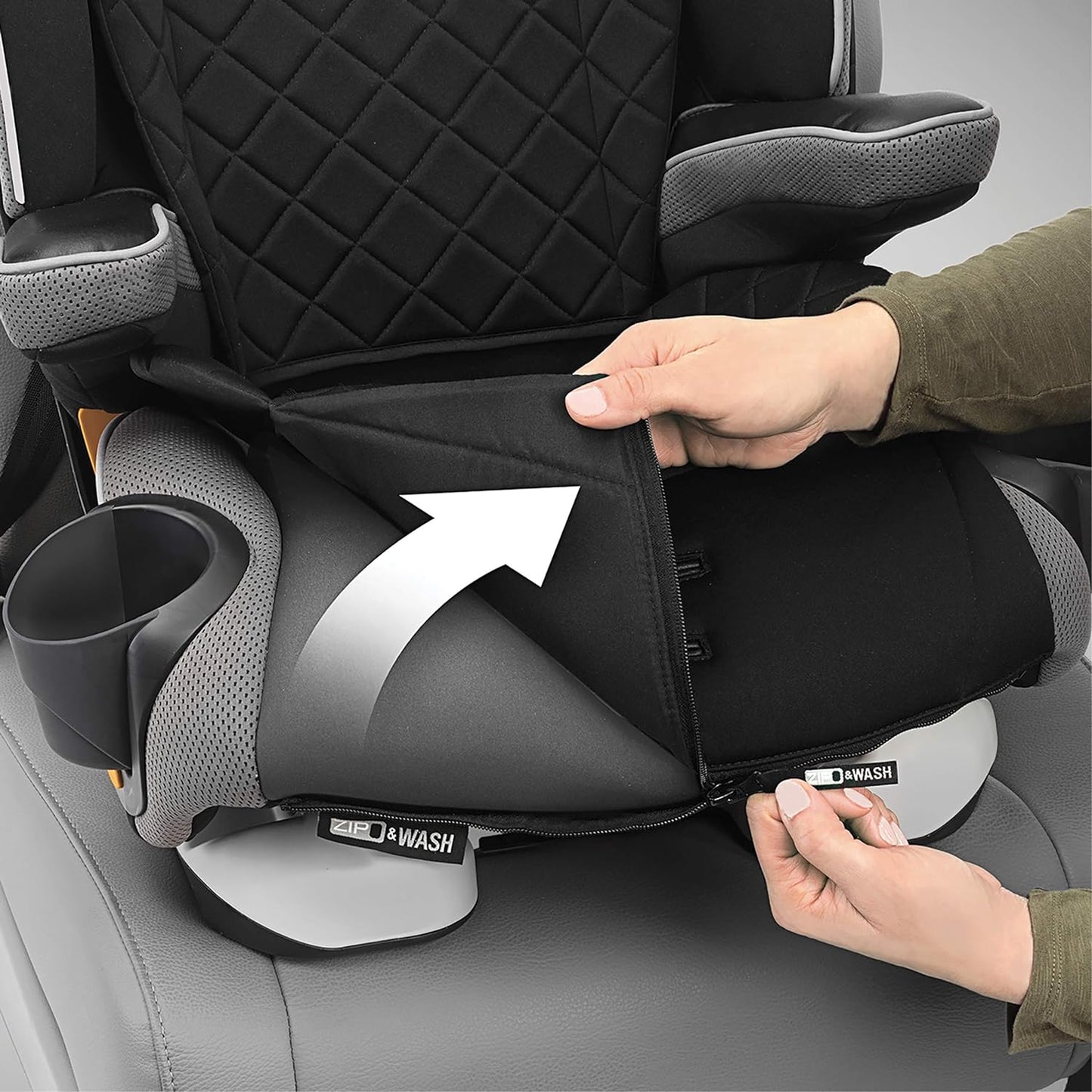 Chicco MyFit Zip Harness + Booster Car Seat - Granite, Grey
