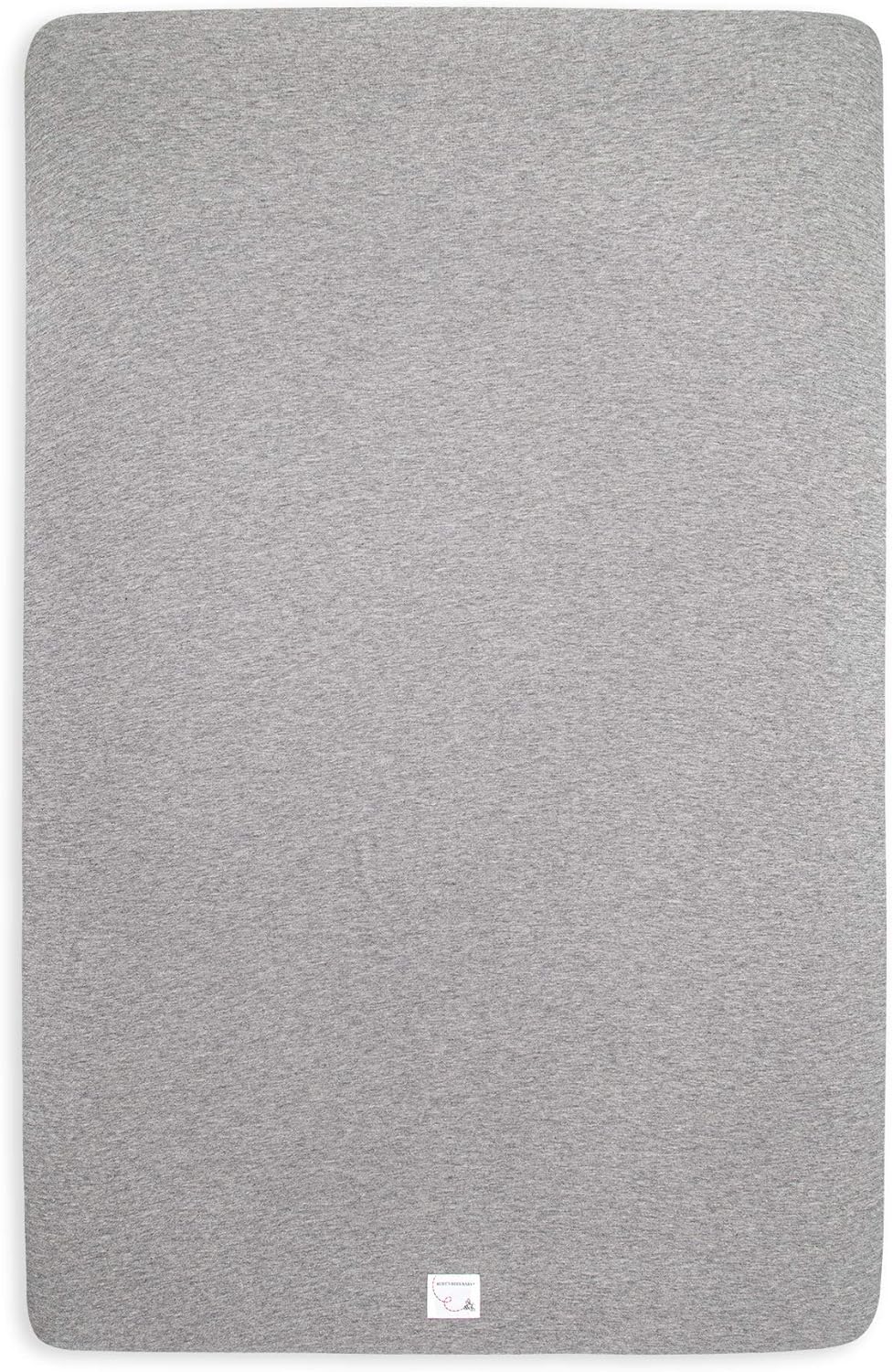 Burt's Bees Baby - Fitted Crib Sheet, Solid Color, 100% Organic Cotton Crib Sheet for Standard Crib and Toddler Mattresses (Heather Grey) , 28x52 Inch (Pack of 1)
