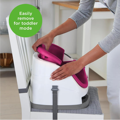 Ingenuity Baby Base 2-in-1 Booster Feeding and Floor Seat with Self-Storing Tray - Slate
