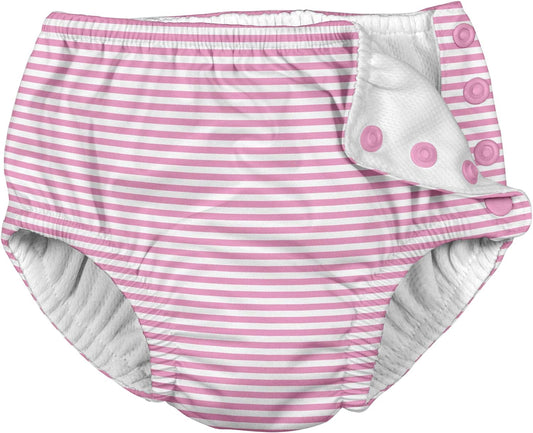 i Play Girls Swim Diaper Pink Pinstripe