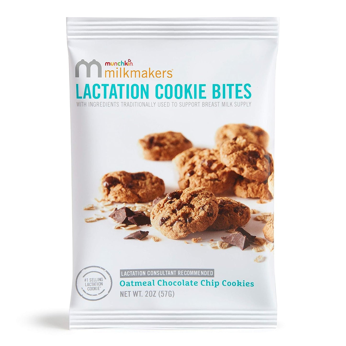 Munchkin Milkmakers Lactation Cookie Bites, Oatmeal Chocolate Chip, 10 Ct