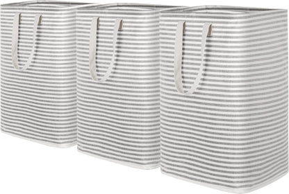 Lifewit 2 Pack Laundry Hamper Large Collapsible Laundry Baskets, Freestanding Waterproof Clothes Hamper with Easy Carry Handles in Laundry Room Bedroom Bathroom College Dorm for Adults, Grey, 2 x 75L