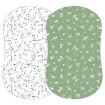 Sorrel + Fern Changing Pad Cover 2-Pack (Watercolor Airplanes and Clouds) - Premium Fitted Sheets - Buttery Soft Cotton Blend