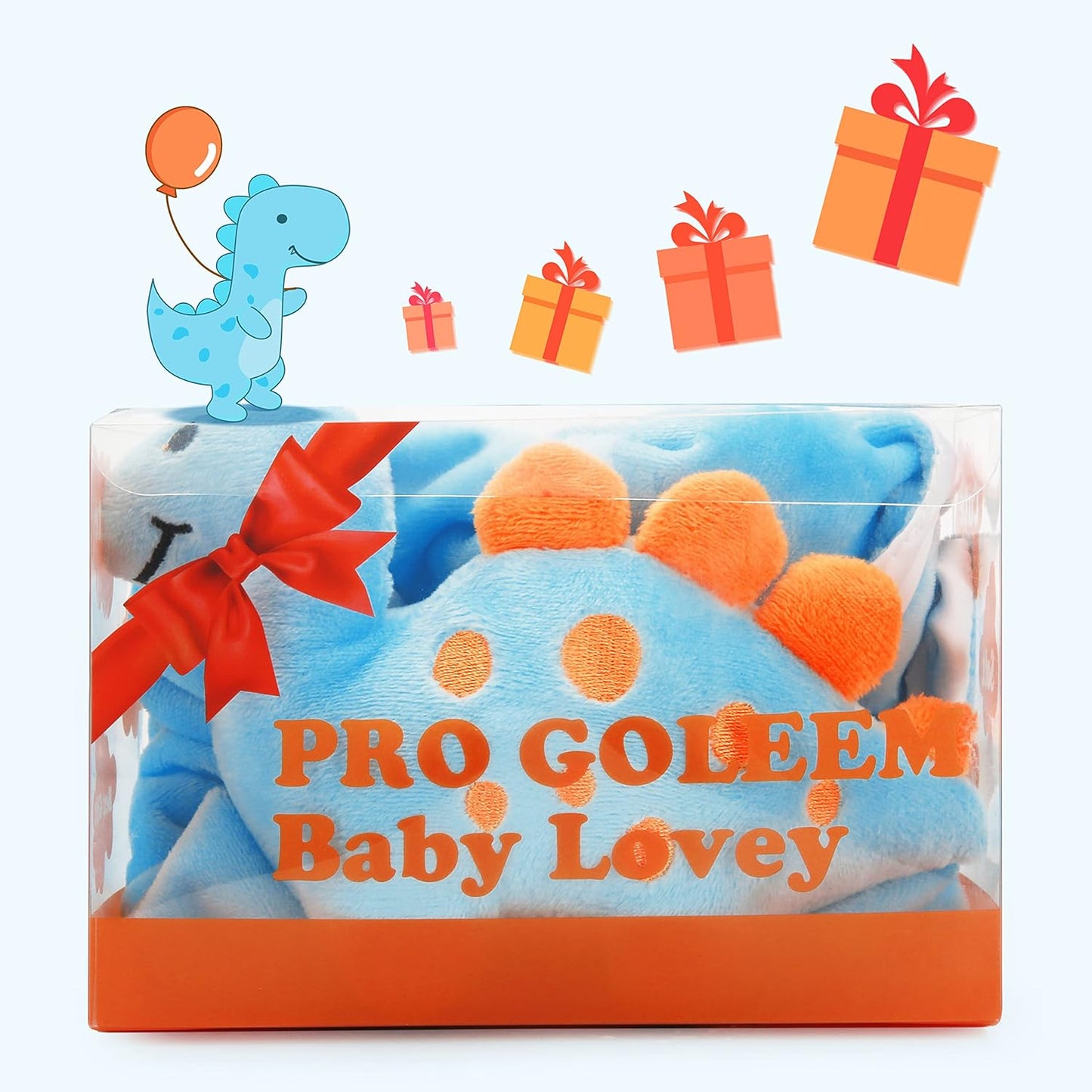 Pro Goleem Elephant Security Blanket, Soft Lovey Unisex Lovie Baby Gifts for Newborn Boys and Girls Snuggle Toy Stuffed Animal Grey 16 Inch