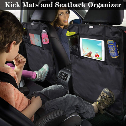 Kick Mats Back Seat Protector, Waterproof Oxford Seat Back Protector, Car Seat Back Protector for Kids, Back of Seat Protector for Kids Feet Car Seat (with Table Pocket)