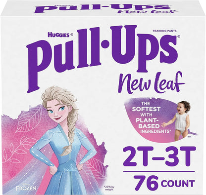 Pull-Ups New Leaf Girls' Disney Frozen Potty Training Pants, 2T-3T (16-34 lbs), 76 Ct