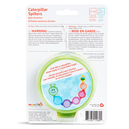 Munchkin® Caterpillar Spillers™ Stacking and Straining Cups Baby and Toddler Bath Toy
