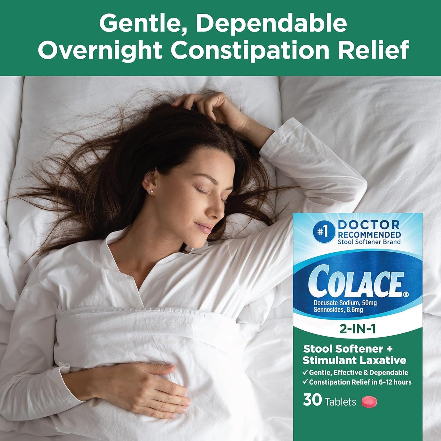 Colace Regular Strength Stool Softener 100 mg Capsules 60 Count Docusate Sodium Stool Softener for Gentle Dependable Relief
