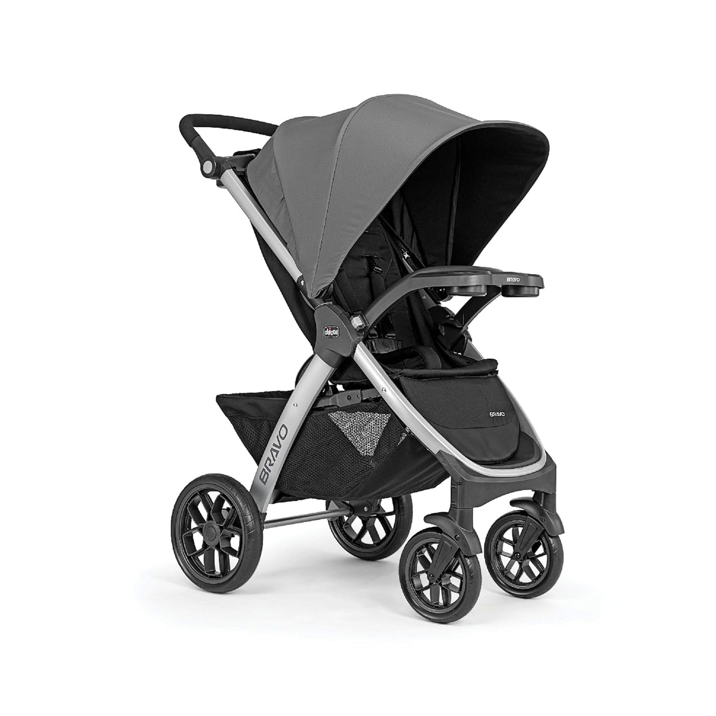 Chicco Bravo 3-in-1 Trio Travel System, Quick-Fold Stroller with KeyFit 30 Infant Car Seat and base | Camden/Black