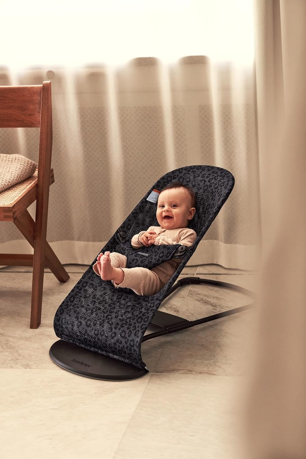 BabyBjörn Bouncer Bliss, Cotton, Classic Quilt, Anthracite
