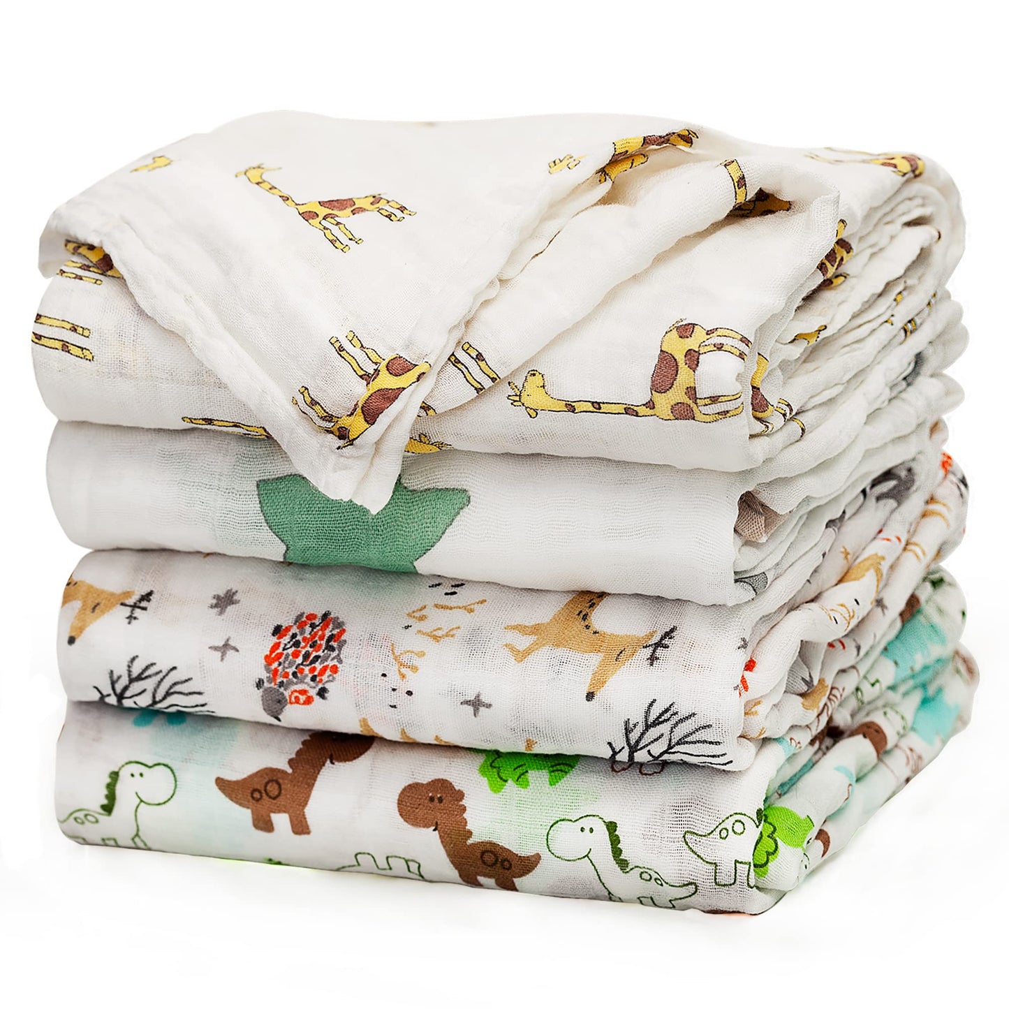 upsimples Baby Swaddle Blanket Unisex Swaddle Wrap Soft Silky Muslin Swaddle Blankets Neutral Receiving Blanket for Boys and Girls, Large 47 x 47 inches, Set of 4-Arrow/Feather/Tent/Crisscross