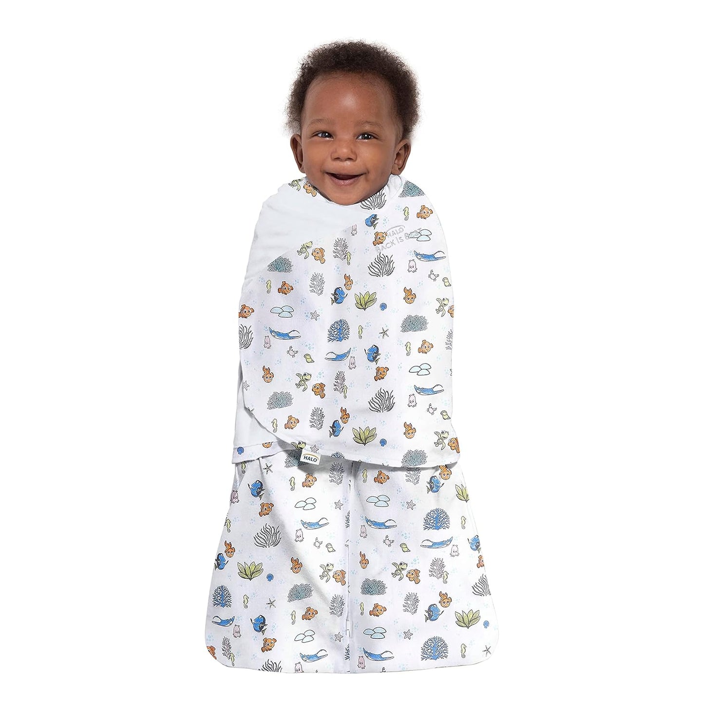 HALO 100% Cotton Sleepsack Swaddle, 3-Way Adjustable Wearable Blanket, TOG 1.5, Clouds, Newborn, 0-3 Months