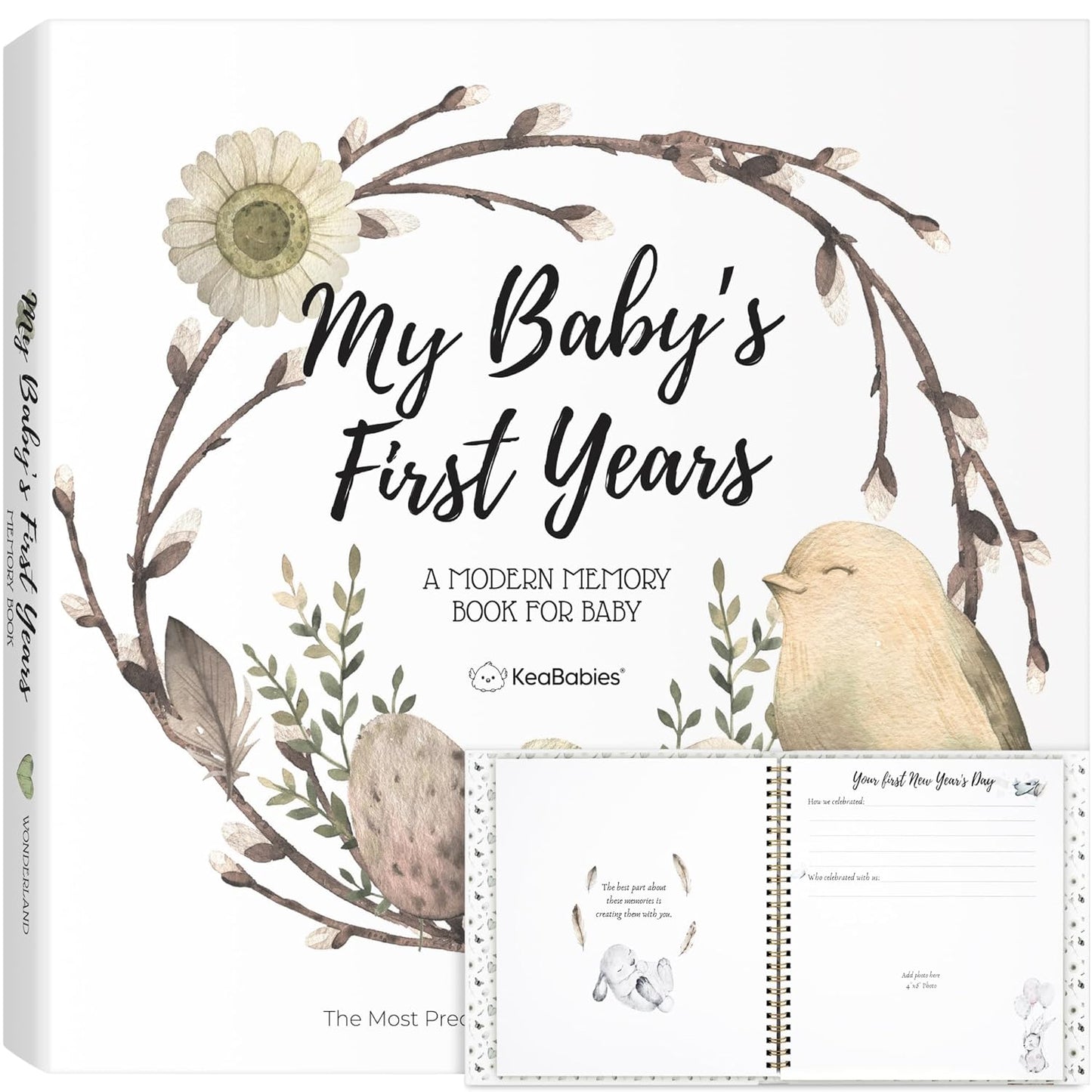 First 5 Years Baby Memory Book Journal - 90 Pages Hardcover First Year Keepsake Milestone Baby Book For Boys, Girls - Baby Scrapbook - Baby Album And Memory Book (SeaWorld)