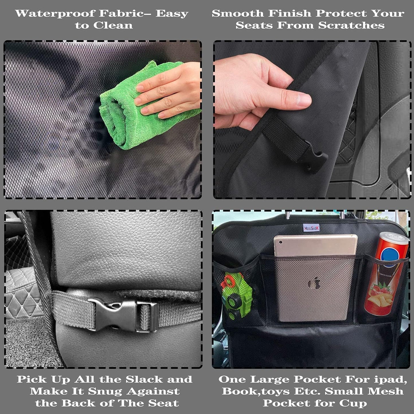 Kick Mats Back Seat Protector, Waterproof Oxford Seat Back Protector, Car Seat Back Protector for Kids, Back of Seat Protector for Kids Feet Car Seat (with Table Pocket)