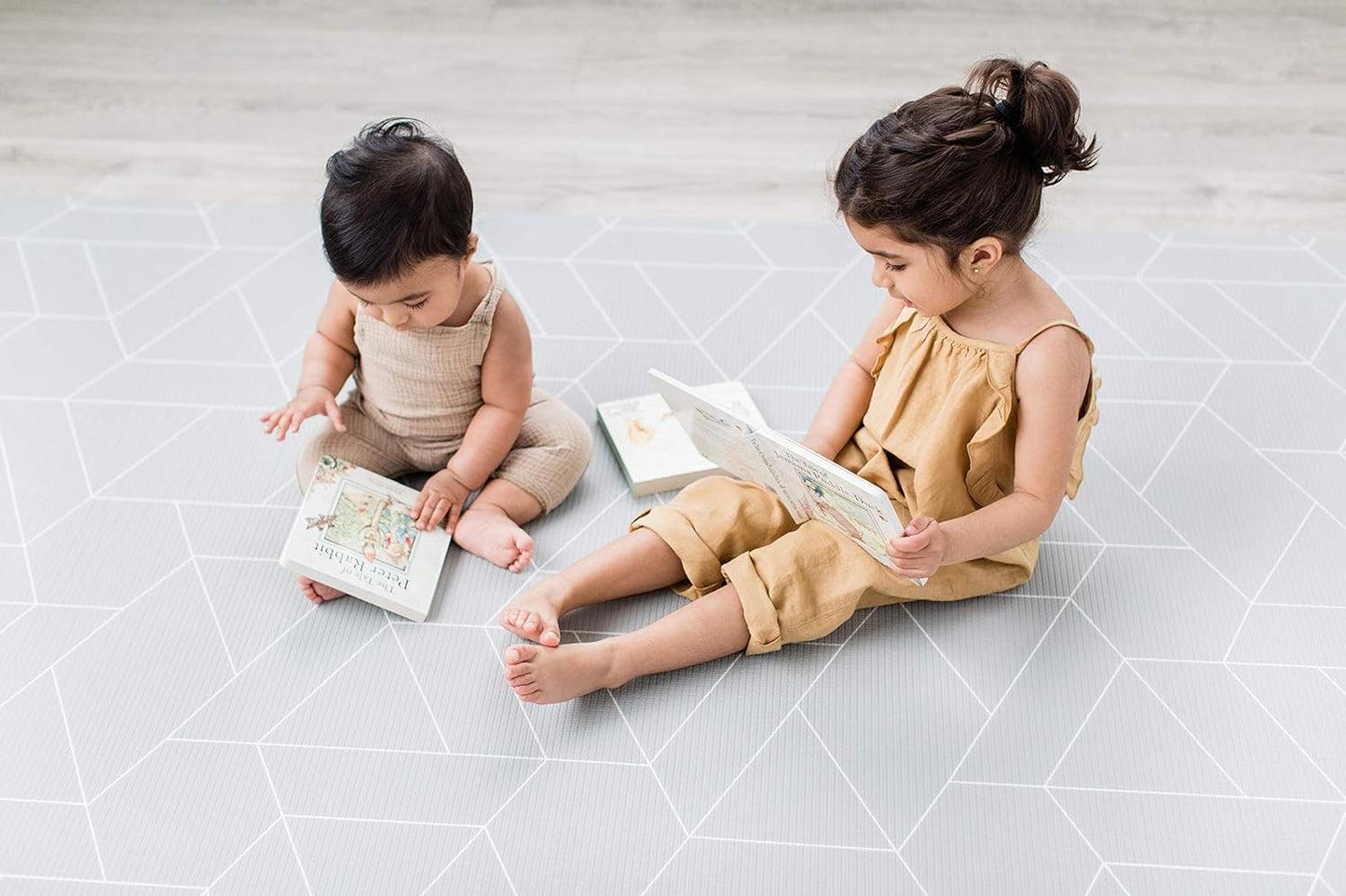 LITTLE Bot Ofie Mat, Soft Baby Play mat, Reversible Foam Floor mat, 6.5 ft x 4.5 ft, Durable and Non-Toxic (Country Road, Large)