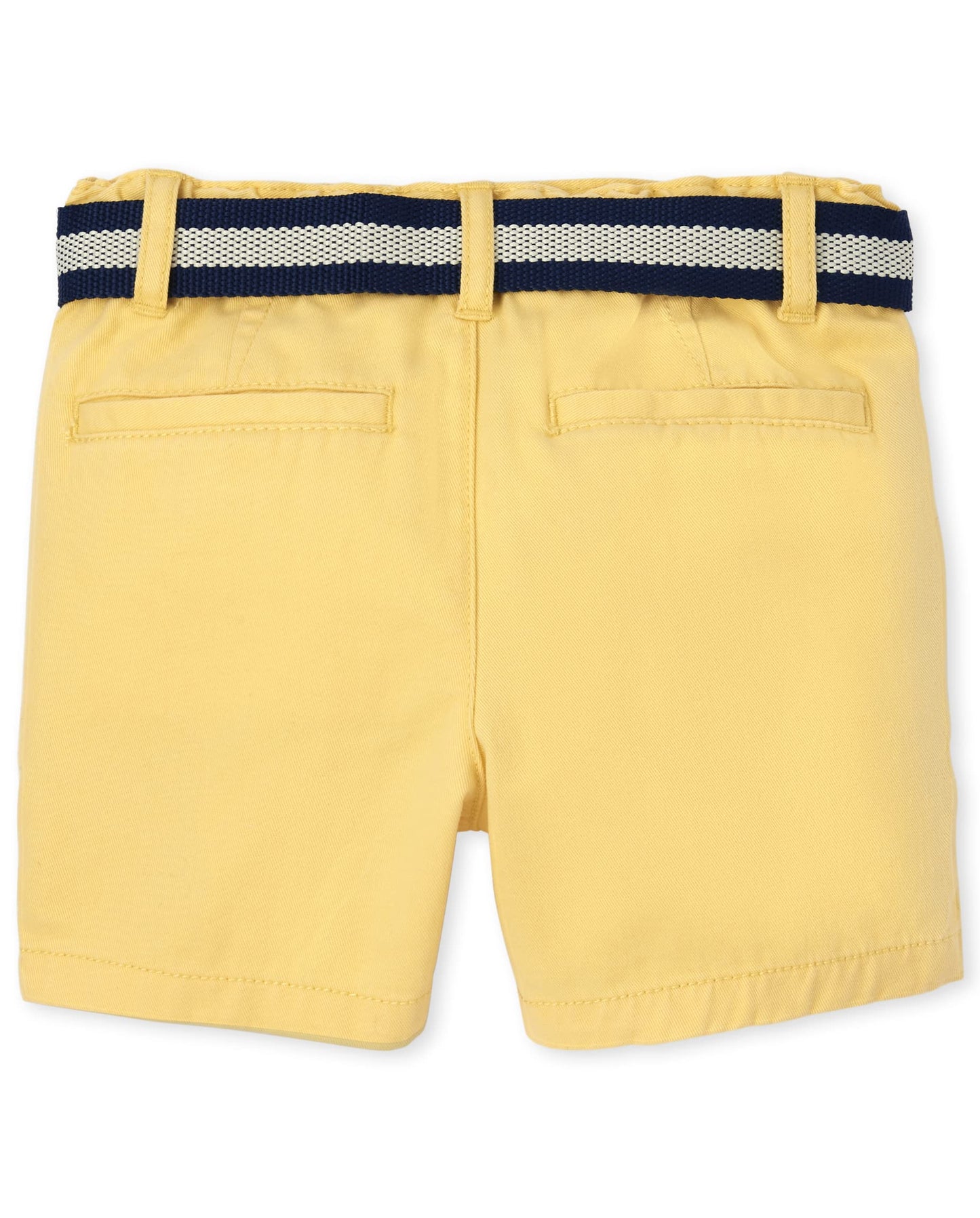 The Children's Place Baby Boys' and Toddler Twill Belted Chino Short, Toast, 2T