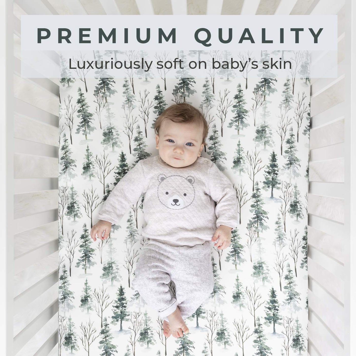 Pobi Baby - 2 Pack Premium Fitted Crib Sheets for Standard Crib Mattress - Ultra-Soft Cotton Blend, Stylish Animal Woodland Pattern, Safe and Snug for Baby (Magical)