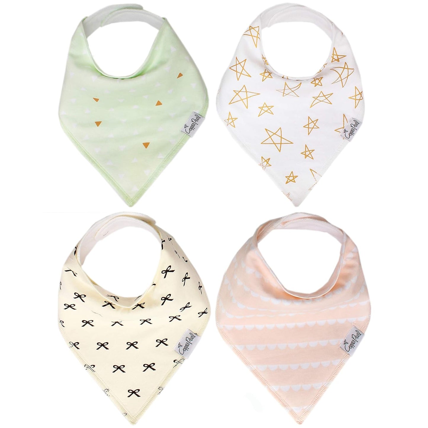 Copper Pearl Baby Bandana Drool Bibs for Drooling and Teething 4 Pack Gift “Alta, Soft Set of Cloth for Any Baby Girl or Boy, Cute Registry Ideas for Baby Shower Gifts