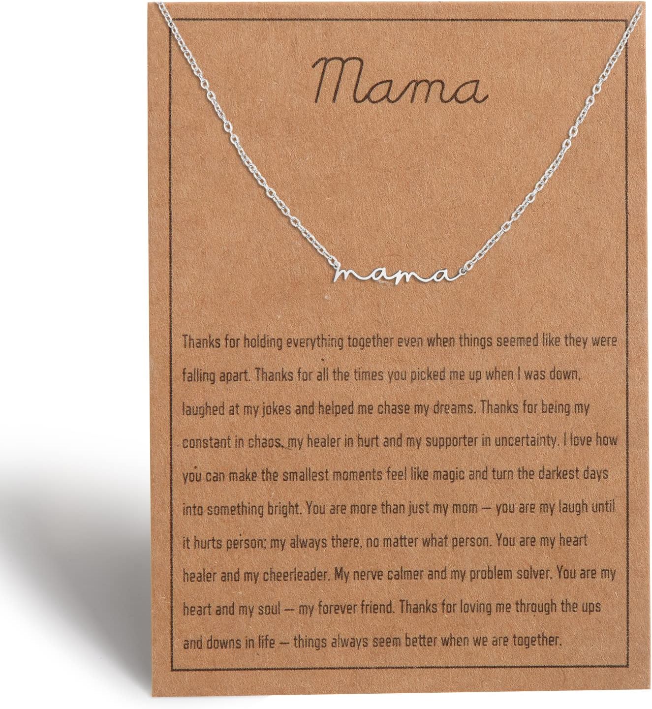 Mama necklace for Women - Silver, Gold & Rose Gold Mom Jewelry for Women, Gifts for New Mom, Expecting Mom Gift for Pregnant Friend, Mom to be Gifts with Cards