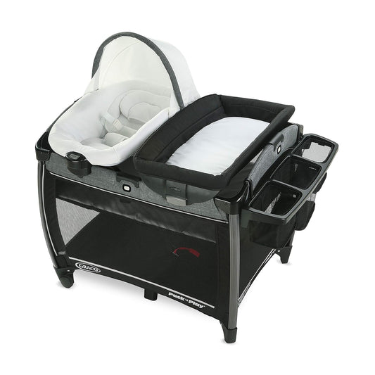 Graco Pack 'n Play Quick Connect DLX Playard Includes Portable Seat and Rapid Remove Fabrics for Easy Cleaning, Nico