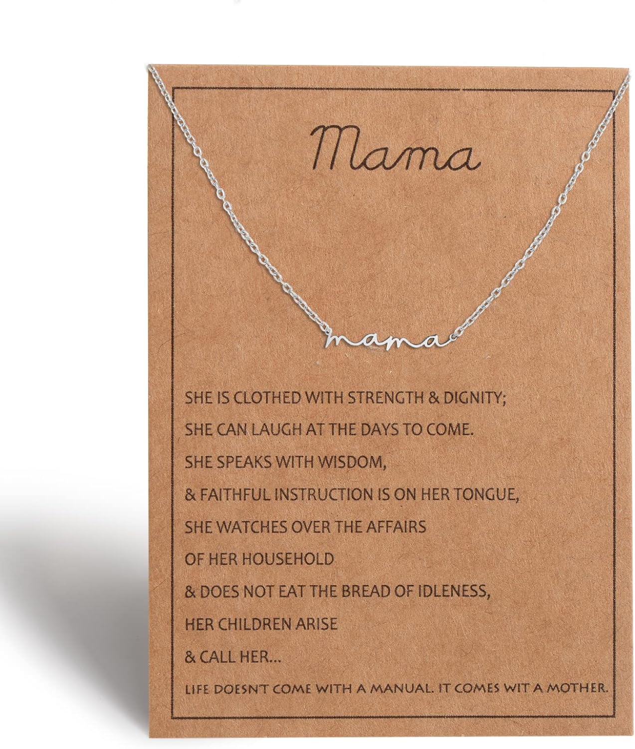 Mama necklace for Women - Silver, Gold & Rose Gold Mom Jewelry for Women, Gifts for New Mom, Expecting Mom Gift for Pregnant Friend, Mom to be Gifts with Cards