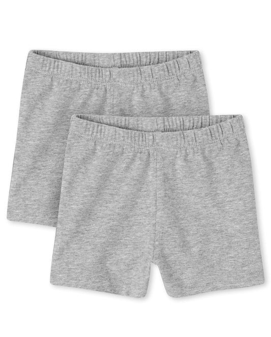 The Children's Place baby girls And Toddler Cartwheel Shorts, Smoke Gray 2 Pack, 2T US