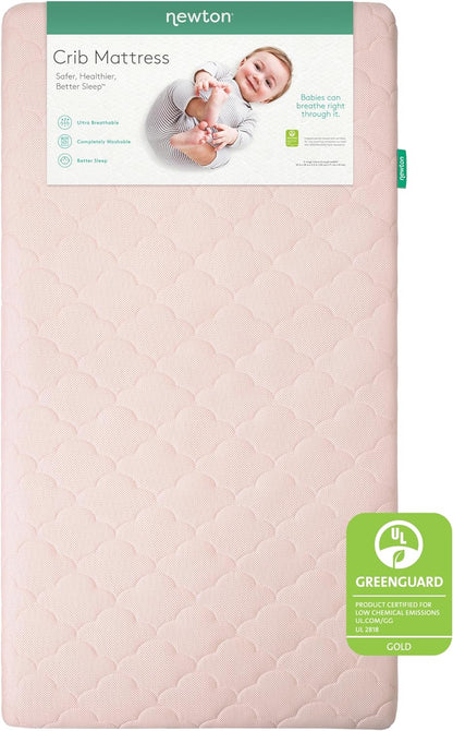 Newton Baby Crib Mattress and Toddler Bed - 100% Breathable Proven to Reduce Suffocation Risk, 100% Washable, 2-Stage, Non-Toxic Better Than Organic, Removable Cover - Deluxe 5.5" Thick- White