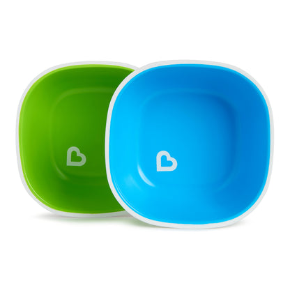Munchkin® Splash™ 4 Piece Toddler Divided Plate and Bowl Dining Set, Blue/Green