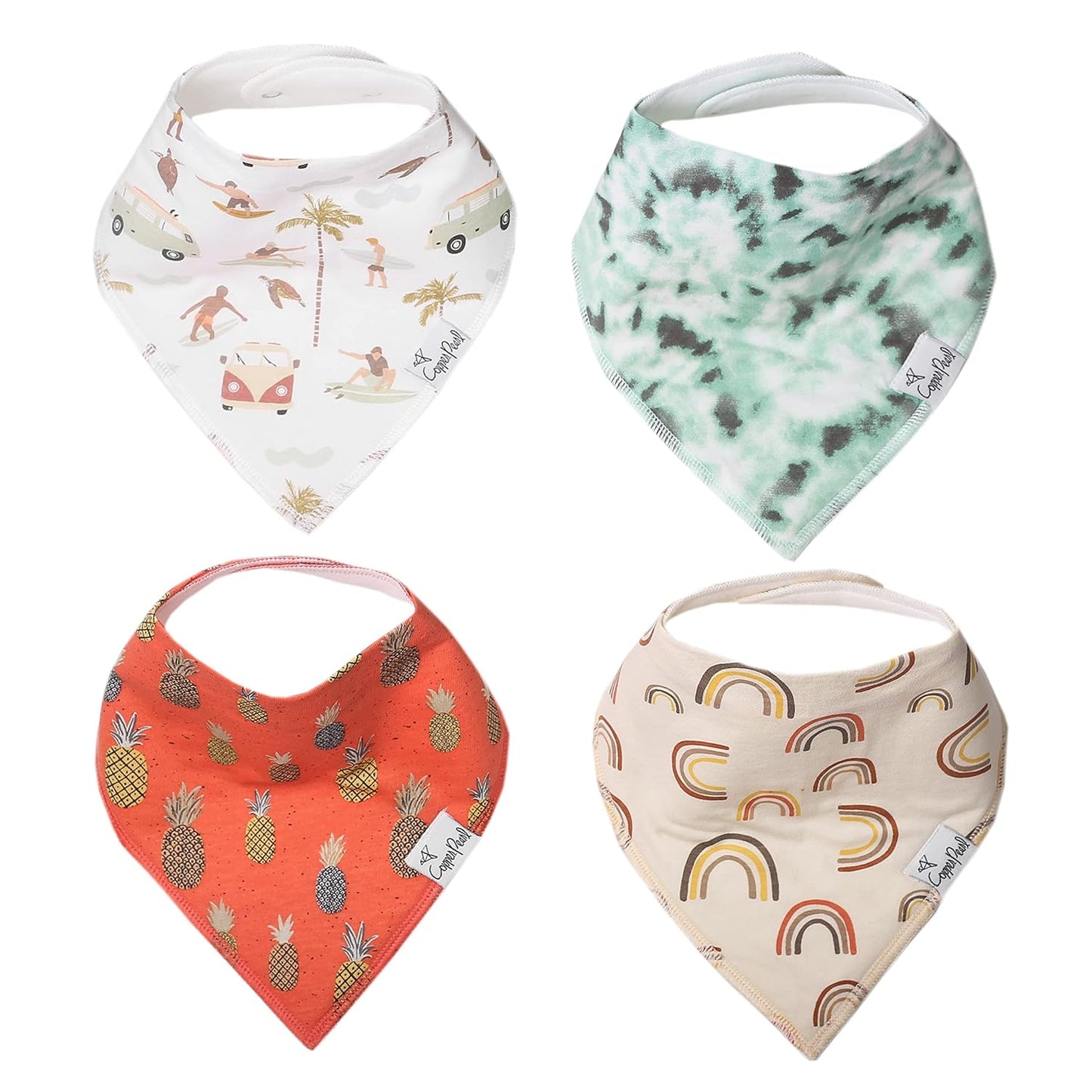 Copper Pearl Baby Bandana Drool Bibs for Drooling and Teething 4 Pack Gift Set Ace, Soft Set of Cloth Bandana Bibs for Any Baby Girl or Boy, Cute Registry Ideas for Baby Shower Gifts