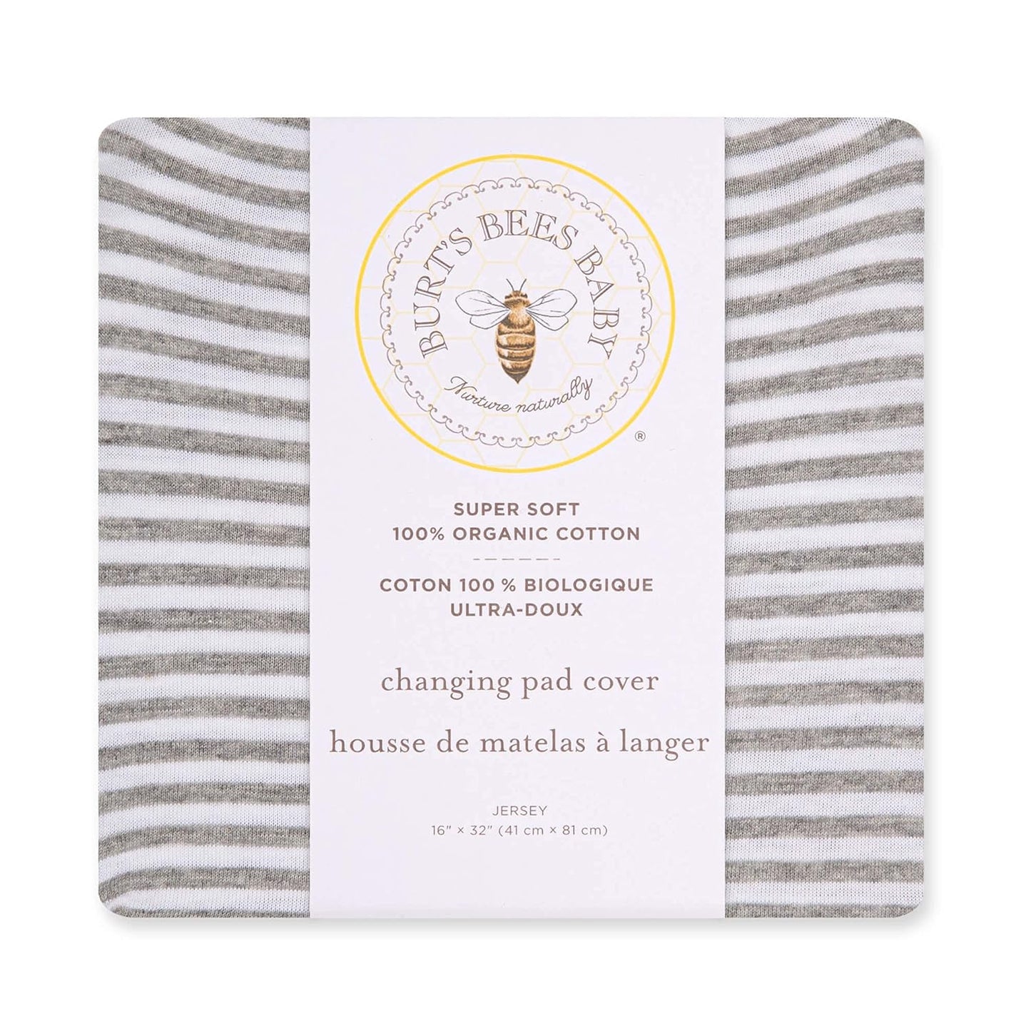 Burt's Bees Baby - Changing Pad Cover, 100% Organic Jersey Cotton Changing Pad Liner for Standard 16 x 32 Inch Changing Mats