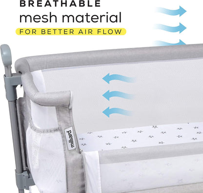 Milliard Bedside Bassinet Mesh Breathable Side Sleeper/Portable Infant Crib