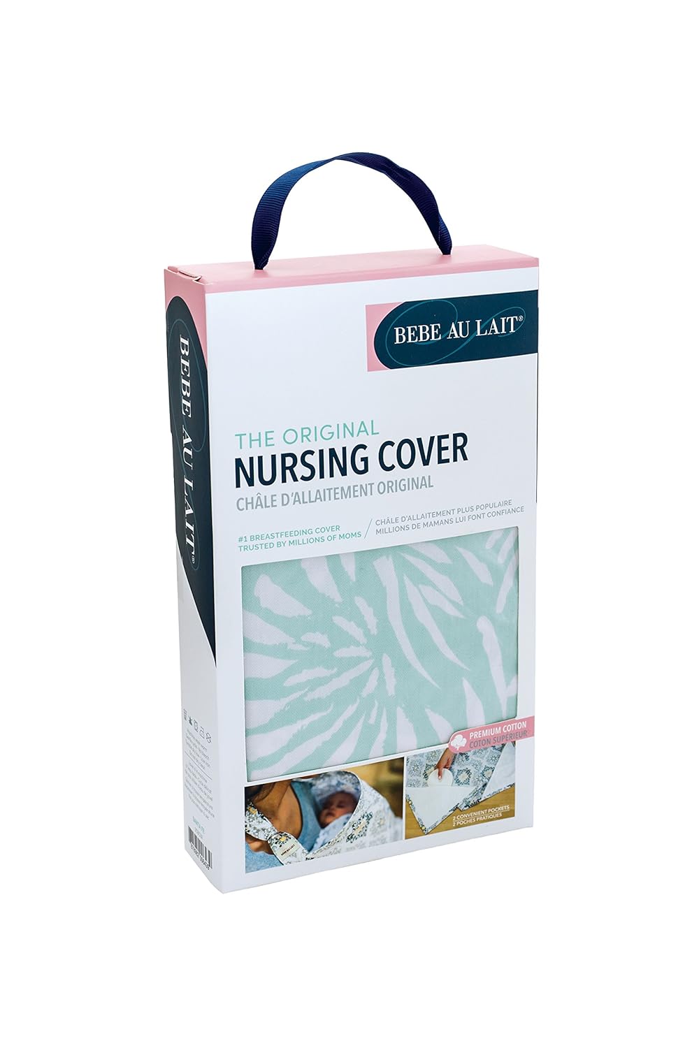 BEBE AU LAIT - 100% Premium Cotton Privacy Nursing Cover with Open Neckline. Lightweight, Breathable Breastfeeding Blanket. One Size Fits All (Haven)