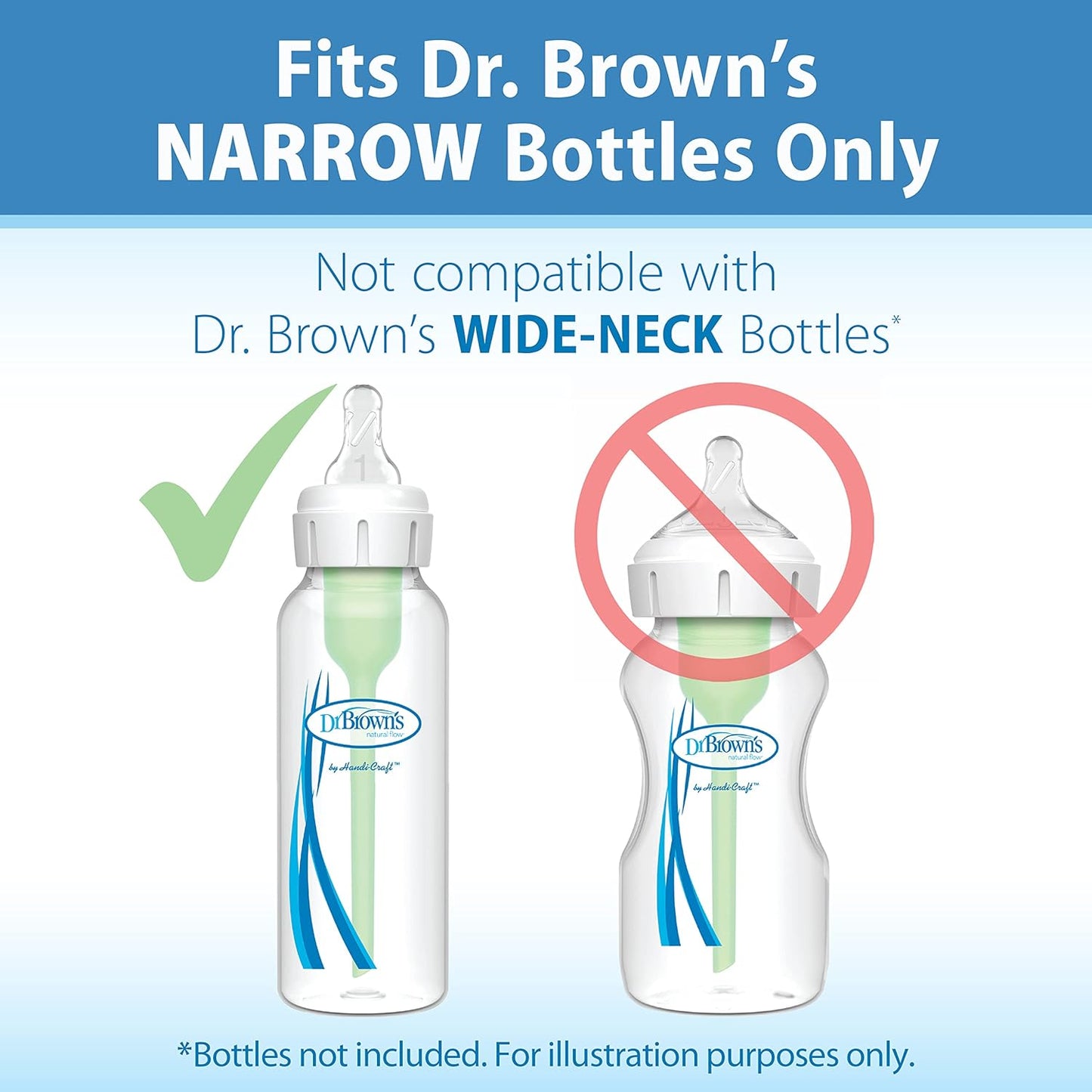 Dr. Brown’s Natural Flow Preemie Flow Narrow Baby Bottle Silicone Nipple, Slowest Flow, 0m+, 100% Silicone Bottle Nipple, 6 Count(Pack of 1)