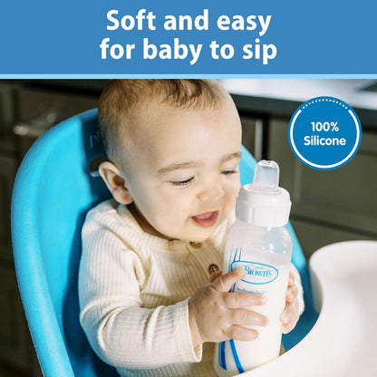 Dr. Brown's Milestones Options+ Sippy Spouts, Narrow, Soft 100% Silicone Baby Bottle Sippy Spout, 6m+, 2 Count (Pack of 1)